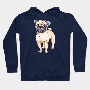 Fawn pug Dog Hoodie